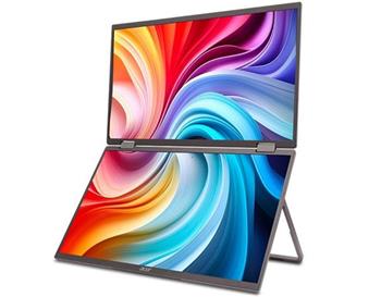 Acer LCD PD163Qbmiuux DUAL SCREEN 15,6" IPS LED, 1920x1080, 1xMiniHDMI + 2xType-C + Audio Out, repro 2Wx2, VESA 75x75,