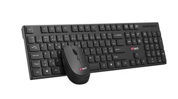 C-TECH WLKMC-03, bezdrátový set klávesnice s myší,nízký zdvih,USB, CZ/SK,černá