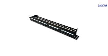 DATACOM Patch panel 19" UTP 24 port CAT6 DUAL 1U BK (4x6p) VL