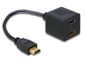 Delock adaptér HDMI samec na 2x HDMI samice