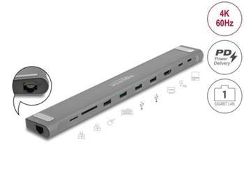 Delock Tenká dokovací stanice s rozhraním USB Type-C™ 4K - HDMI / USB 3.2 Gen 1 / LAN / SD / PD 3.0