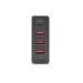 Digitus 4-portová USB nabíječka, 72 W, 1xUSB-C (PD), 5,9,15,20V / 3A, 3x USB-A 5V / 2,4A, černá
