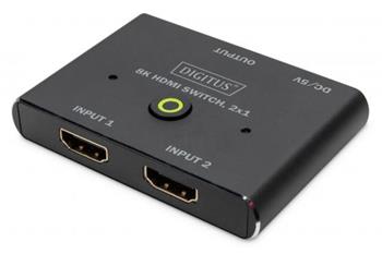 DIGITUS 8K HDMI přepínač, 2x1 černý