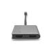 DIGITUS Adaptér USB-C - 2x HDMI, 18 cm 4K/30Hz, stříbrný, hliníkový kryt