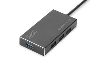 DIGITUS Hub USB 3.0, 4 porty vč. Napájení 5V / 2A Hliníkový kryt