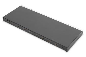 DIGITUS Maticový přepínač 4x4 HDMI 2.0, 19 palců 4K/60Hz, stříbrný/černý