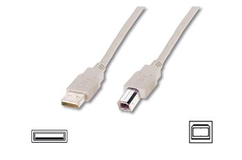 Digitus Připojovací kabel USB 2.0, typ A - B M / M, 1,0 m,šedý