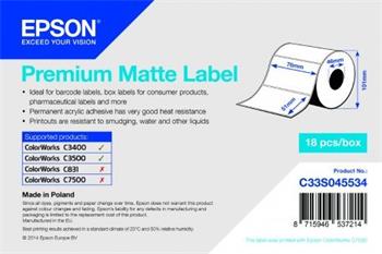 EPSON Premium Matte Label - Die-cut Roll: 76mm x 51mm, 650 labels