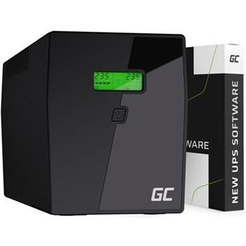 Green Cell Nepřerušitelný zdroj napájení UPS 2000VA 1400W s LCD displejem Čistá sinusovka | VERZE EU | 2x Schuko 2x IEC zásuvky