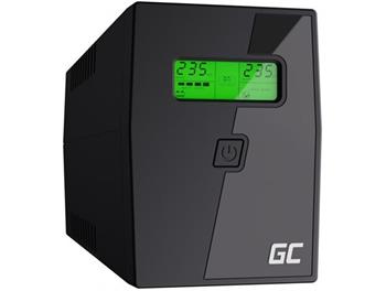 Green Cell Nepřerušitelný zdroj napájení UPS 800VA 480W s LCD displejem | VERZE EU | 2x zásuvky Schuko