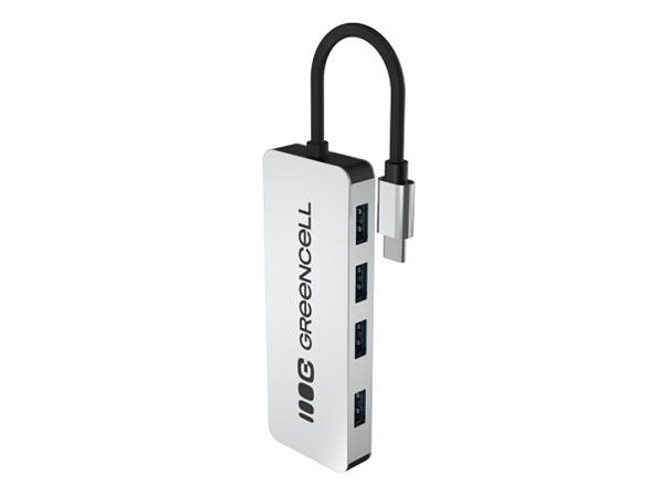Green Cell USB-C 4v1 HUB (4×USB 3.0) – rychlý přenos 5 Gb/s, hliníkové pouzdro