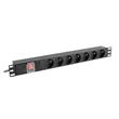 LANBERG NAPÁJECÍ DISTRIBUČNÍ JEDNOTKA (PDU) 19" 1U 10A 2M 7X FRANCOUZSKÉ ZÁSUVKY ČERNÁ C14