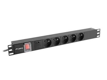 LANBERG NAPÁJECÍ DISTRIBUČNÍ JEDNOTKA (PDU) 19" 1U 16A 2M 5X FRANCOUZSKÉ ZÁSUVKY ČERNÁ
