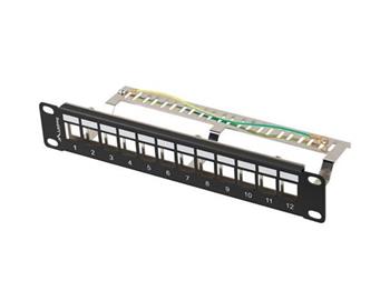 LANBERG PATCH PANEL 12 PORTŮ 1U 10" FTP PRO MODULY KEYSTONE ČERNÝ V2