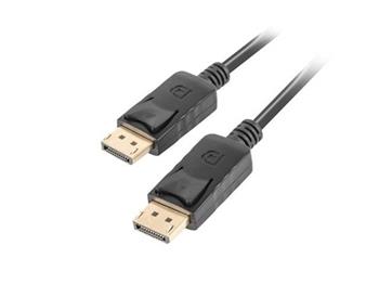 LANBERG připojovací kabel DisplayPort 1.2 M/M, 4K@60Hz, délka 1,8m, černý, se západkou, zlacené konektory
