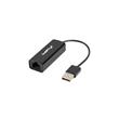 LANBERG USB->RJ45 ETHERNET ADAPTÉR SÍŤOVÁ KARTA USB 2.0 1X RJ45 100MB KABEL