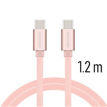 SWISSTEN DATA CABLE USB-C / USB-C TEXTILE 1,2M PINK